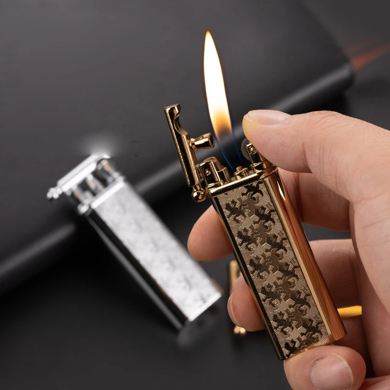 

Retro Cigarette Lighter Mini Metal Grinding Wheel Lighter Butane Gas Lighter Open Flame Unusual Lighters Gadgets For Men