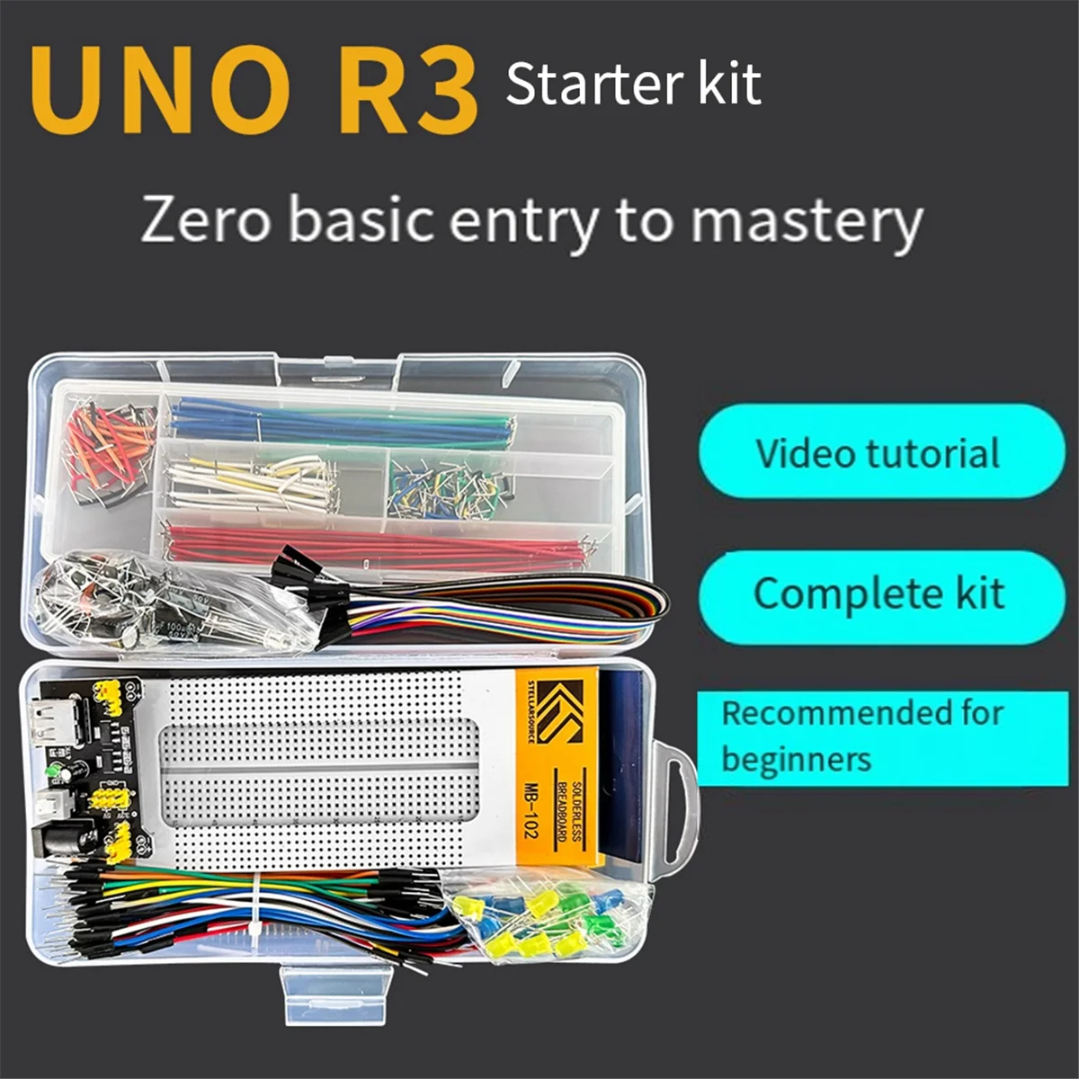 Starter Kit for Arduino R3 DIY Project for UNO R3 Electronic DIY Kit Electronic Component Set with Box 830