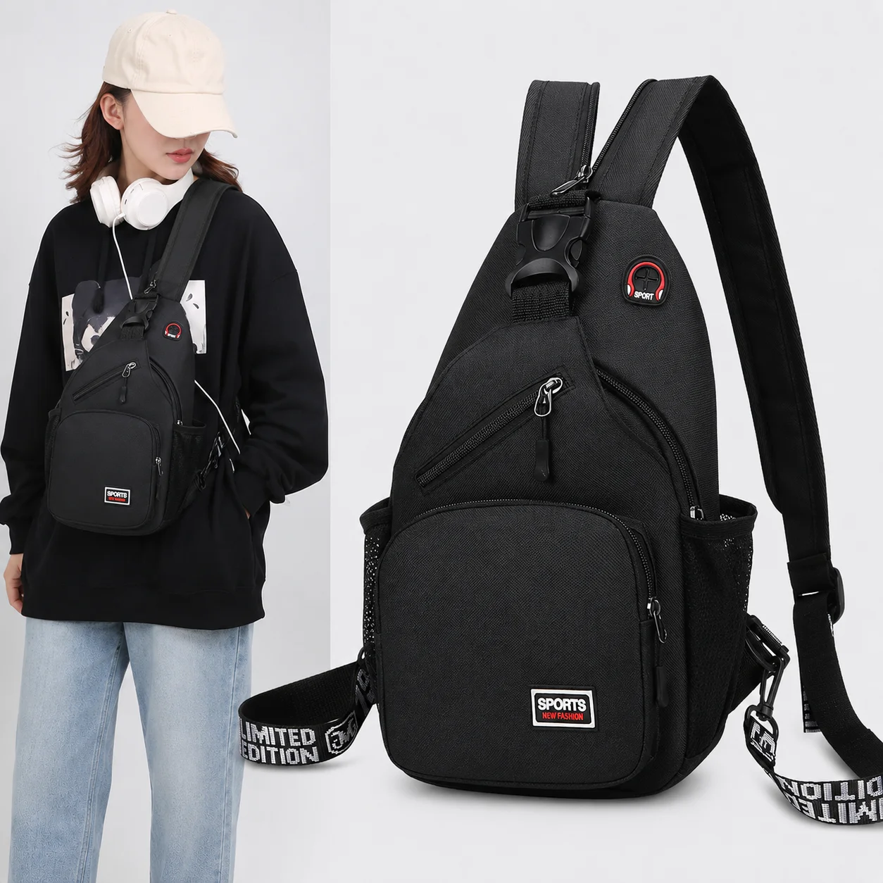 Mochila Convertible de Moda para Mujer y Hombre, Bolso Bandolera de Gran Capacidad, Bolso de Pecho Multibolsillos para Viajes