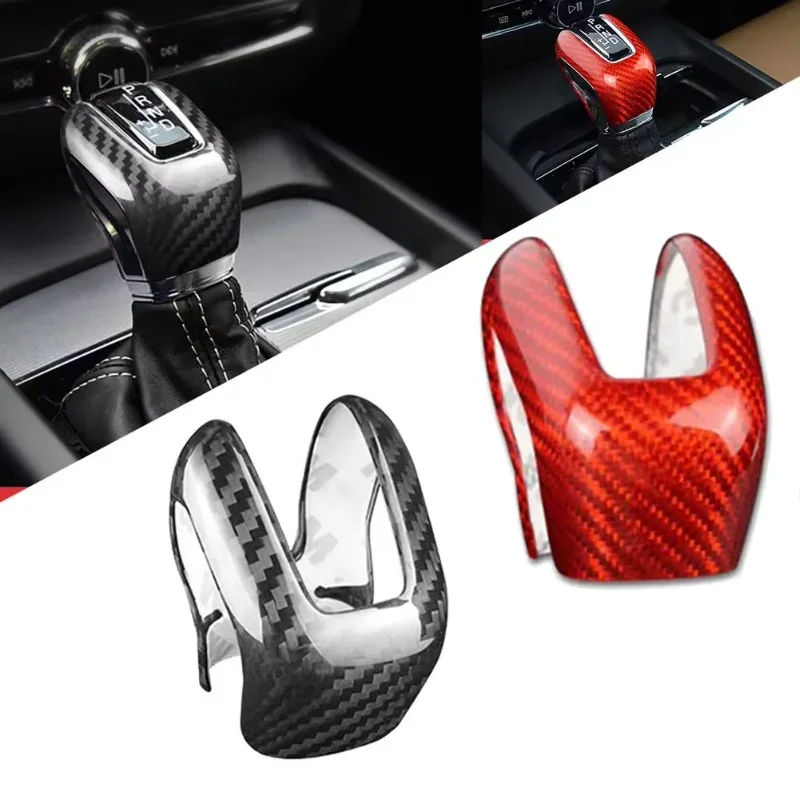 

For Volvo XC60 Dry Carbon Fiber Gear Shift Knob Cover Trim Sticker 2018-2021/XC90 2016-2021/V60 S60 2019-2021/V90 S90 2017-2021
