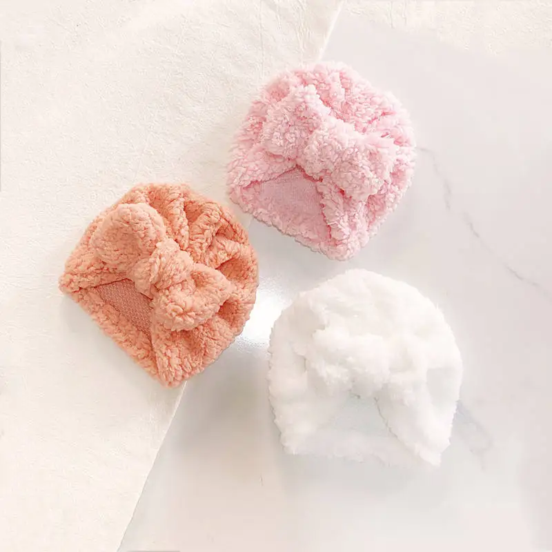 لطيف الوليد الطفل عقدة عمامة القوس النسيج سميكة الأذن دفئا الرضع قبعة هندية للبنين بنات لينة بيني