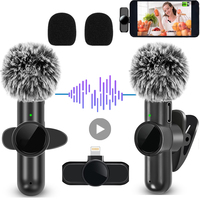 Lavalier Wireless Microphone Lapel Buttonhole Professional Dual Mic Tie Mini For iPhone Android Mobile Phone Cell PC Micro Kit