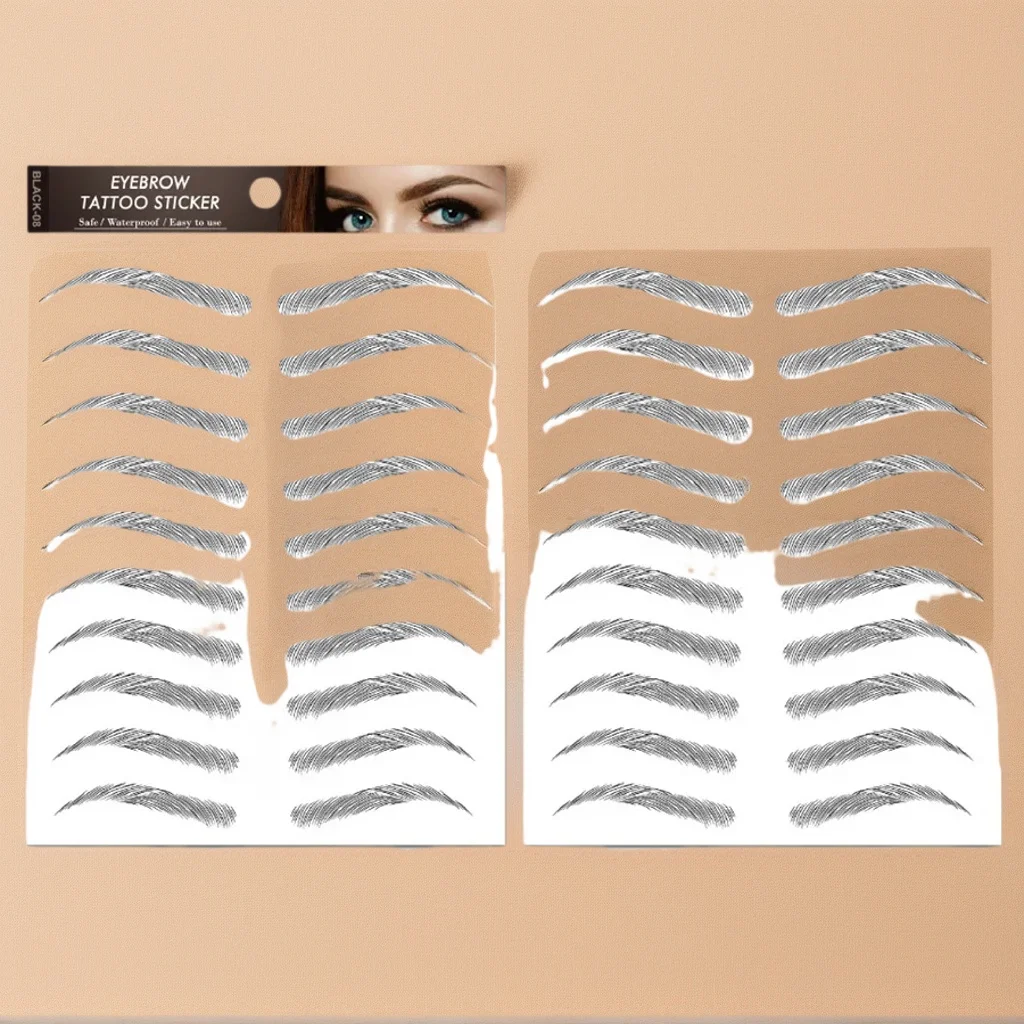 

Waterproof Eyebrow Stickers Kit - 6D Natural Effect for Thin/Over-Plucked Brows (9 Pairs)