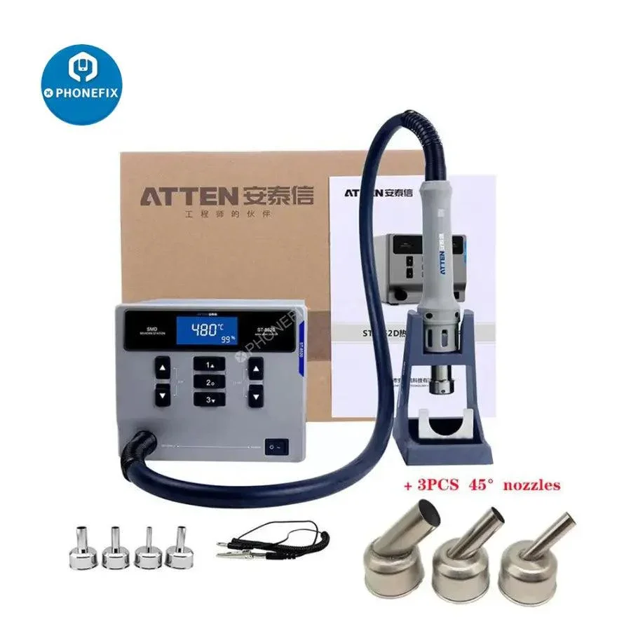 ATTEN ST-862D 1000W Hot Air Gun SMD Rework Station 1000W High Power Soldering Station for Mobile Phone PCB Chip Repair Tool