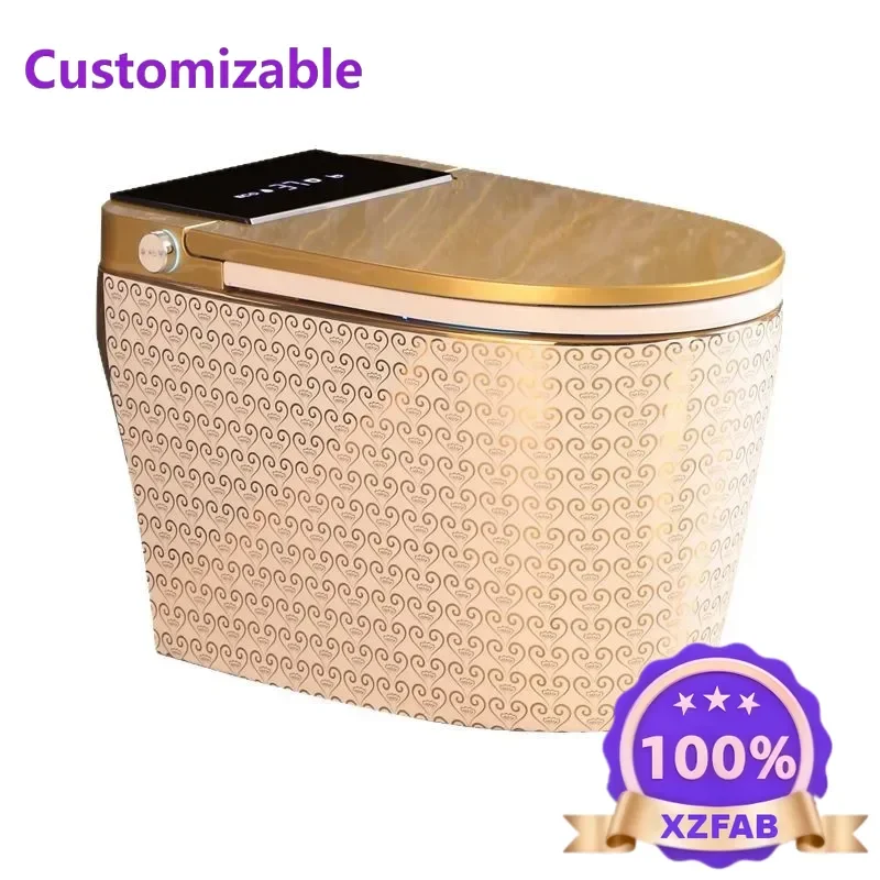 Factory Direct 2026 Bathroom automatic integrated intelligent gold color gold ceramic toilet