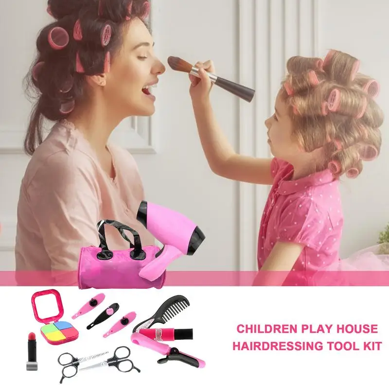 Pretend Makeup Set Kids Toy Salon Play Set Girls Styling Beauty Fashion Kit For Girls Children Birthday Gift