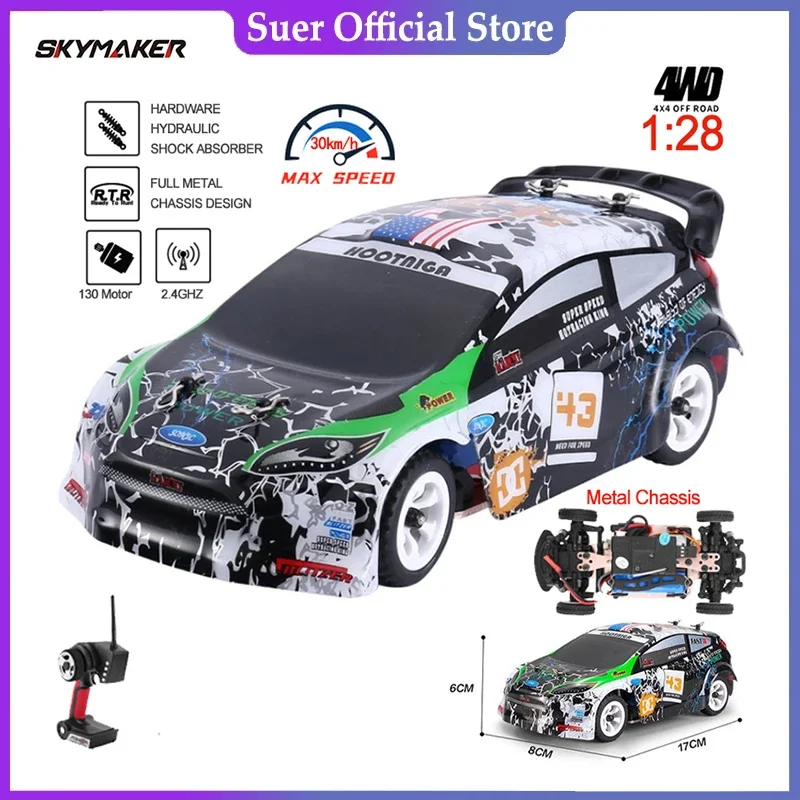 

WLtoys K989 Rc Racing Drift Car 1:28 4WD Drive Off-Road 2.4G High Speed 30Km/H Alloy Car RC Car 1/28 Drift Rally Vehicle Toys