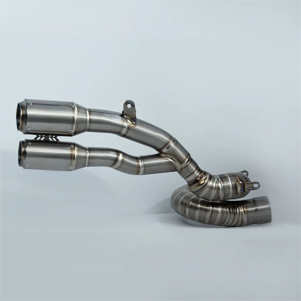 Titanium Alloy Full-Section Rotary Single-Sided Double-Outlet Tail Section Muffler for QJMOTO  921  Motorcycle   Exhaust