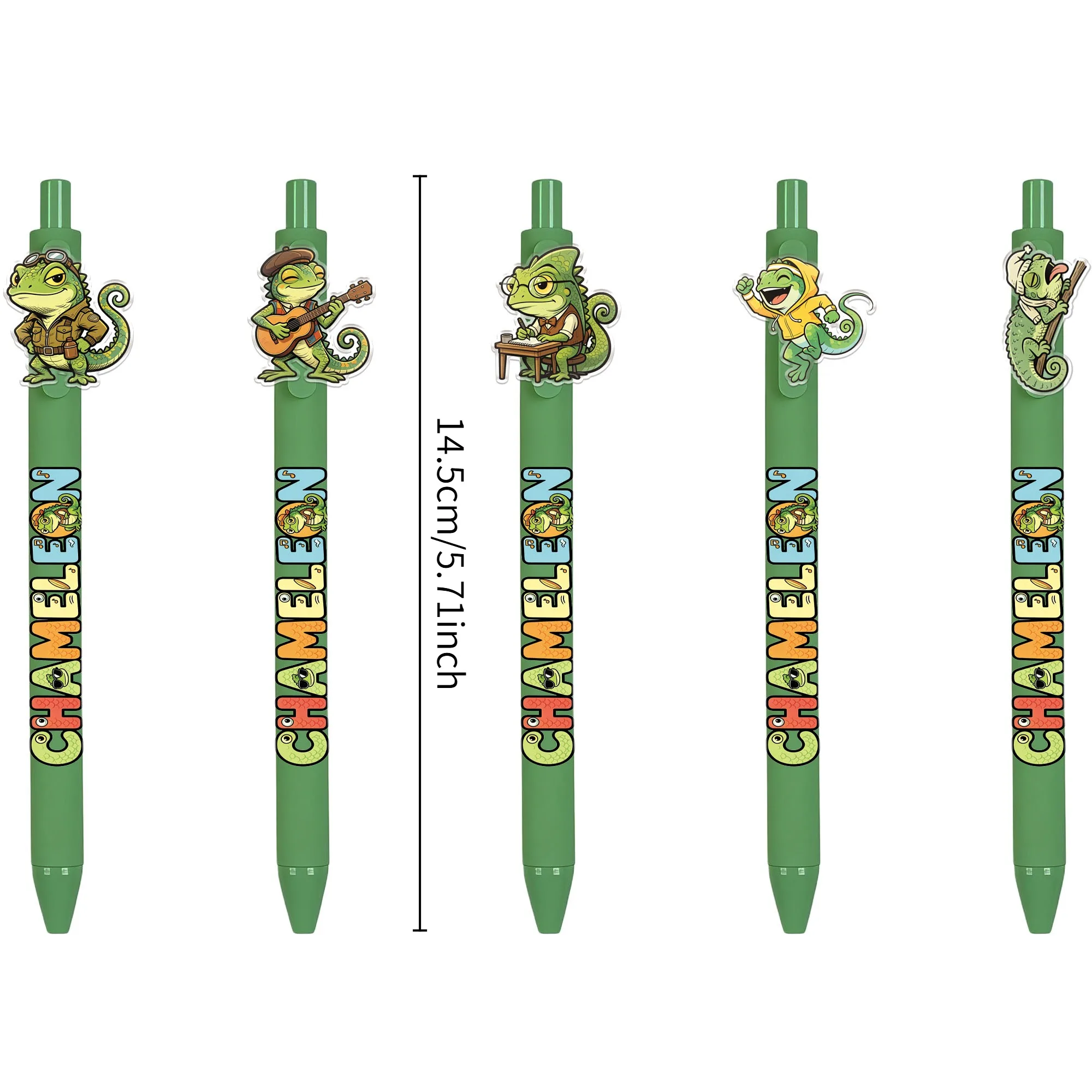 13Pcs Exquisite Chameleon-Themed Acrylic Ballpoint Pens, Smooth Writing, Suitable for Journals, Office Use, and Personal Collections, Convenient to Use, Random Patterns