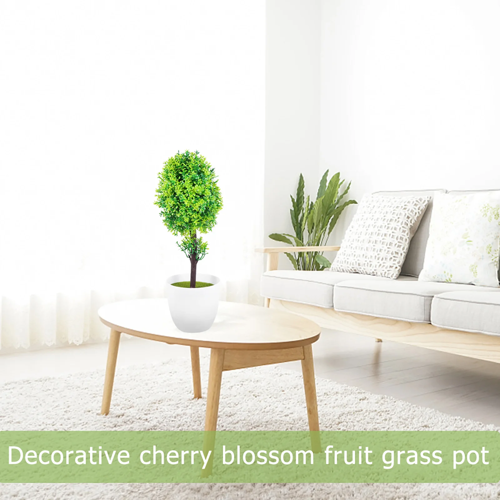 Cherry Blossom Herb Potted Plant Faux Plants Indoor Artificial Decor Imitation Decoration Japanese-style Office