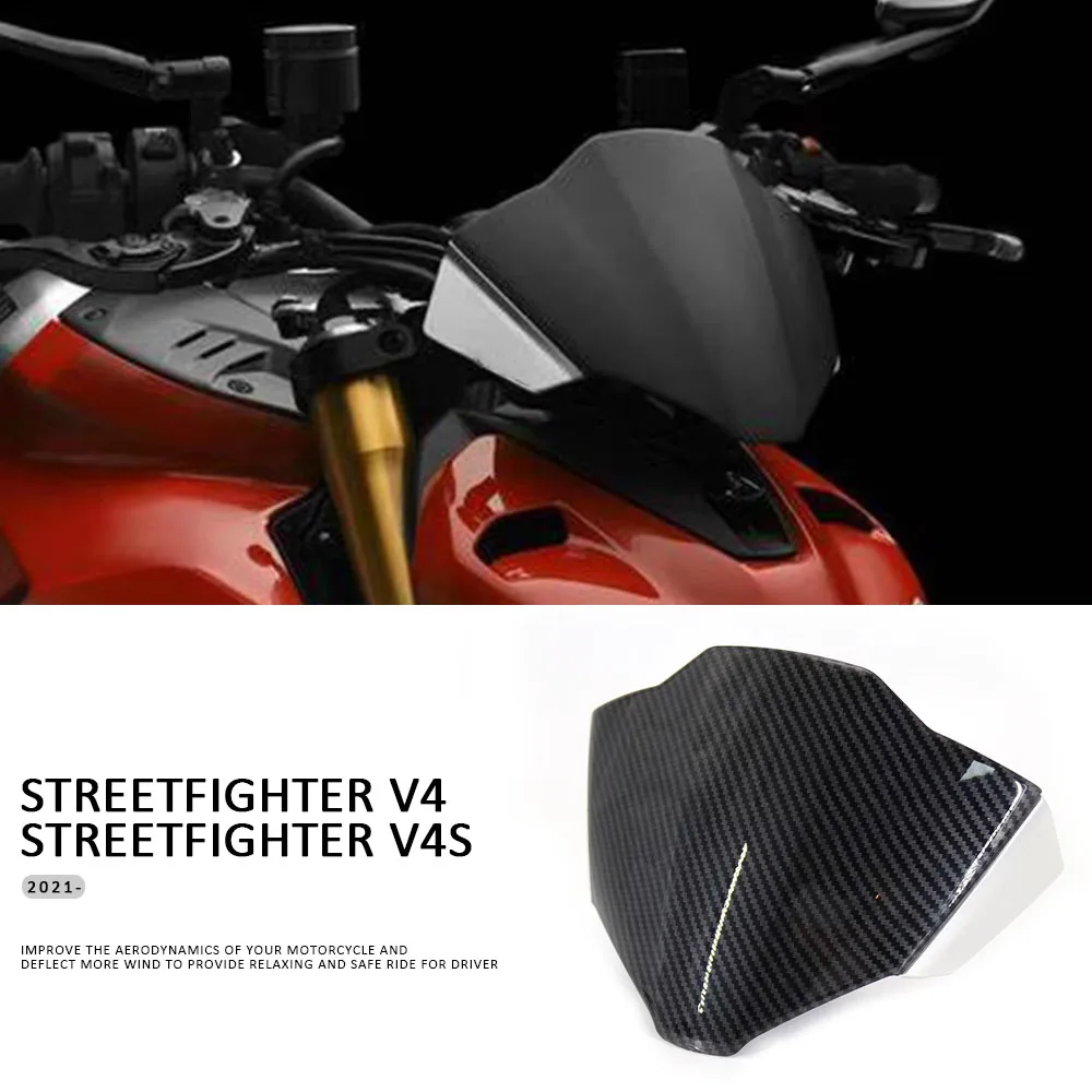 

2021 2022 2023 For Ducati Streetfighter V4 S V4S Motorcycle Accessories Front Windshield Fairing Windscreen Screen Visor Kit