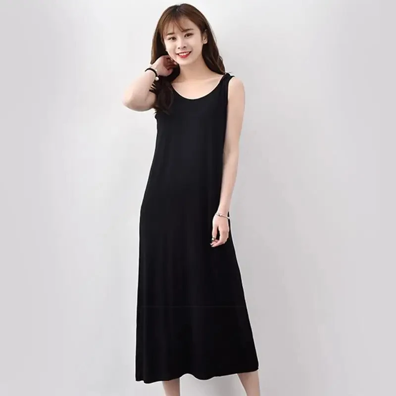 Summer Women Long Nightdress Bathrobe Modal Elastic Nightgown Sleeowear Casual Loose Soft Nightwear Home Clothes Plus Size 6XL