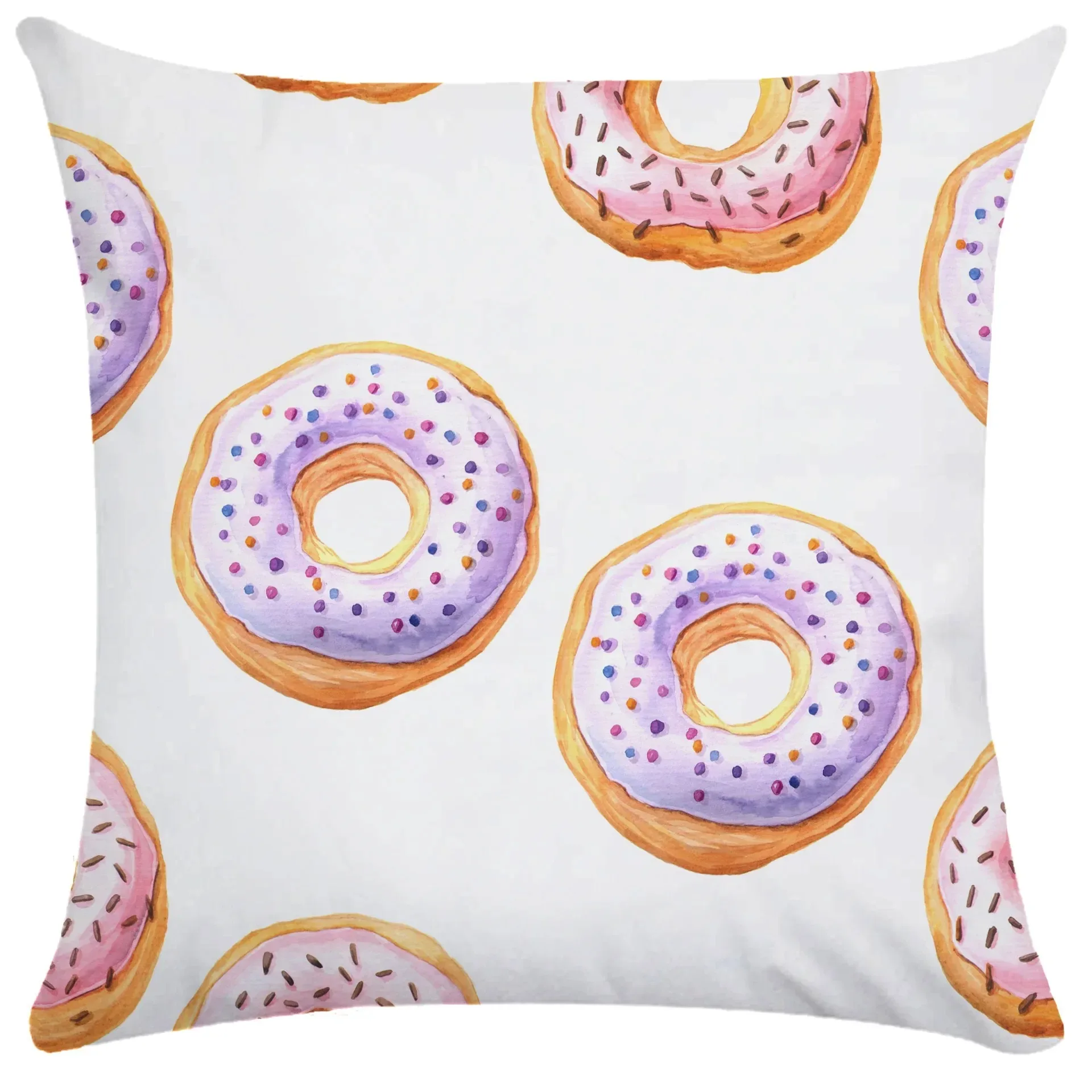 Donut Print Pillowcase Square Car Sofa Office Cushion Pillowcase