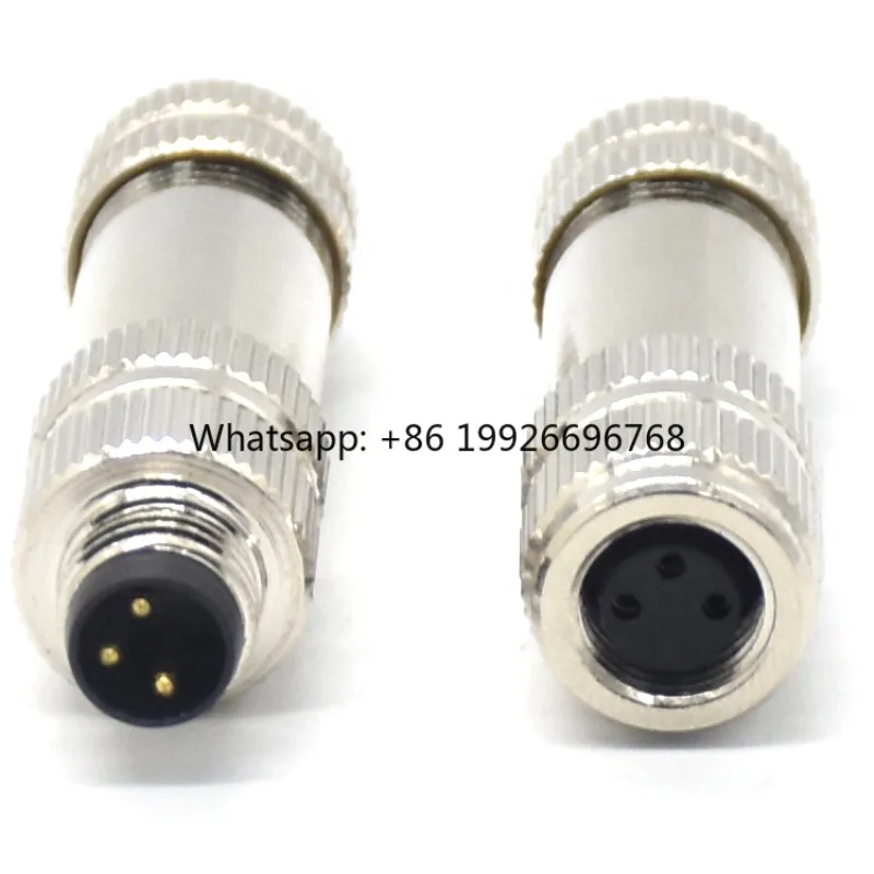 Waterproof Connector M8 Connector Cable 3 Pin Shielded Metal Aviation Plug Male Female Sensor Connector
