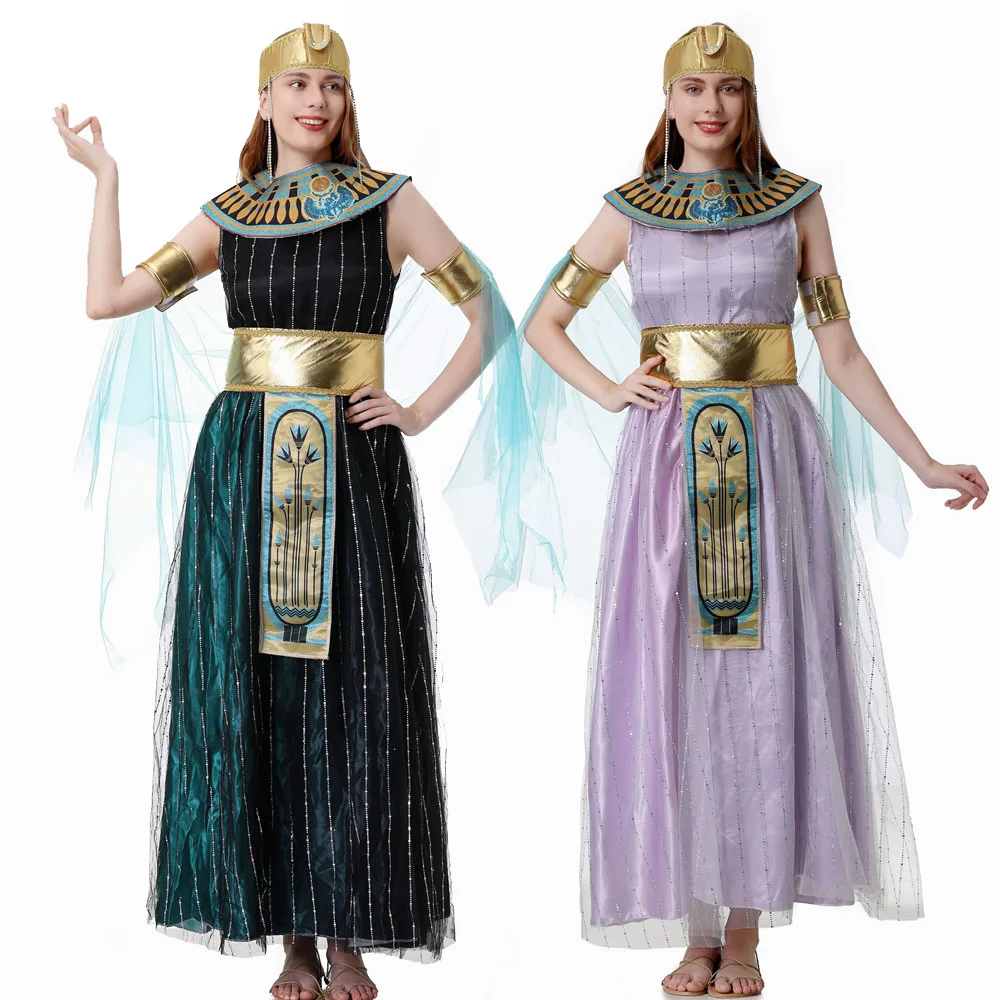 Déguisement de déesse grecque éma enne pour femmes adultes, robe de soirée d'Halloween, carnaval, vacances, prairie, Égypte, Aleopatra, cosplay