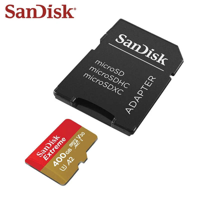 Sandisk Original Memory Card Extreme Micro SD การ์ด A2 V30 U3 แฟลชการ์ด 400GB TF Card หน่วยความจํา Microsd สําหรับฟรีเรือ