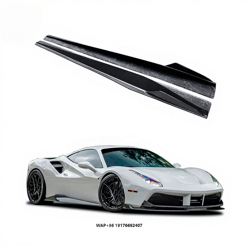 For 488 Vors Style Carbon Fiber Side Skirts