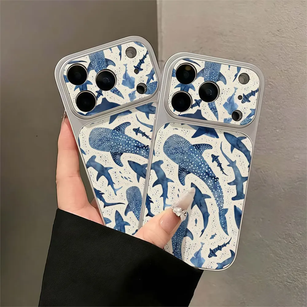 Underwater shark leather phone case for Samsung Galaxy A02 A04e A04 A03 A03s A05 A05s A06 A07 cover