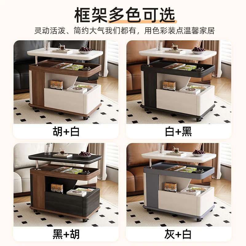 Mobile, solid wood, coffee table, living room, mobile, storage, trolley