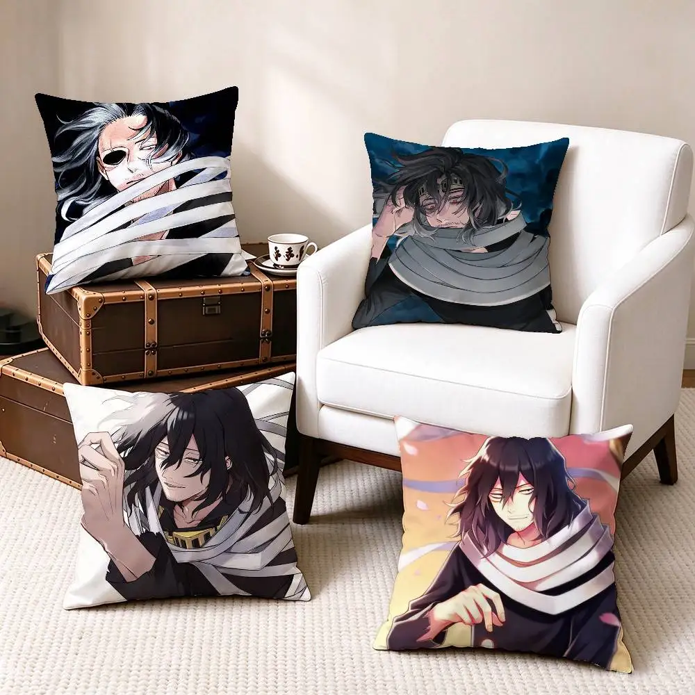 MHA A-Aizawa S-Shota  Square Double-Sided printed Pillow Case Bedroom Bedside Pillow Sofa Cushion Cover