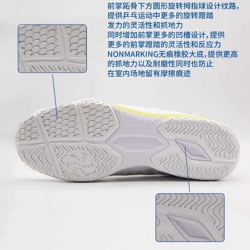 Sepatu Tenis Meja Profesional Merek Asli Desainer Sepatu Badminton Gym Bernapas Nyaman Anti Selip Sepatu Lapangan Indoor 36-45
