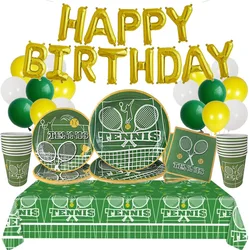 Tennis Party Supplies Tennis Ball Sports Games Party Decors Paper Plates Cups Napkins Tennis Ball Theme Party Tableware Supplies