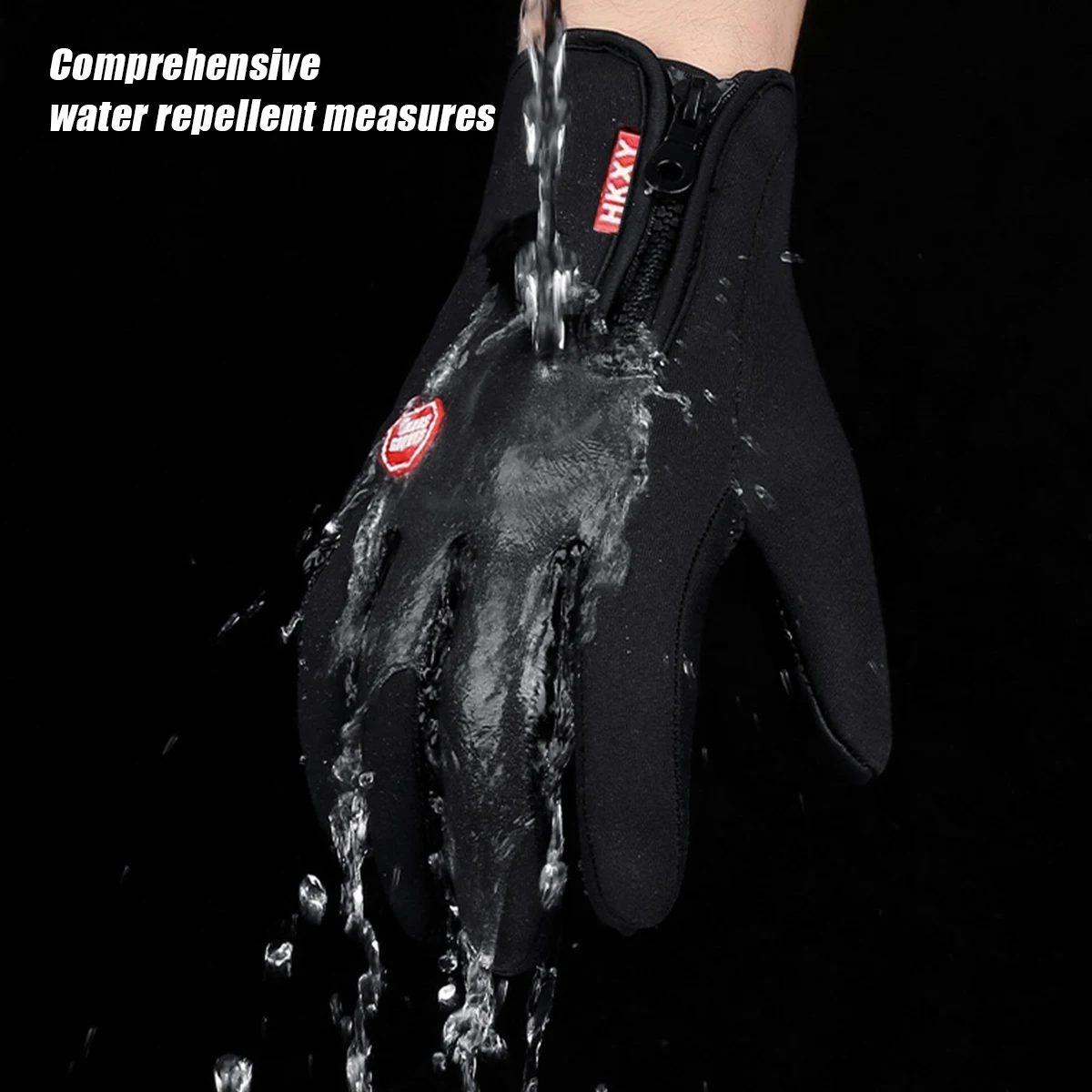Touch screen zipper gloves for daily travel in autumn  winter cold and frost protection bicycle motorcycle skiing Running sports