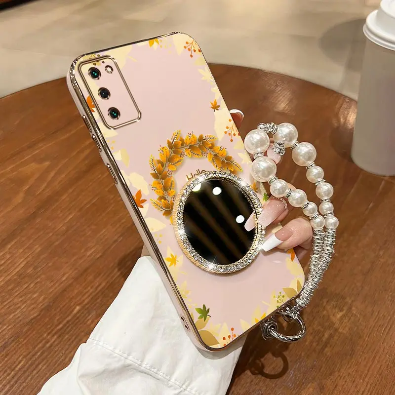 

S20FE Fallen leaves Bracelet Plating Phone Case For Samsung S20Lite S20 S21Plus S9Plus S30Plus S21Ultra S21FE S10Plus S9 Cover