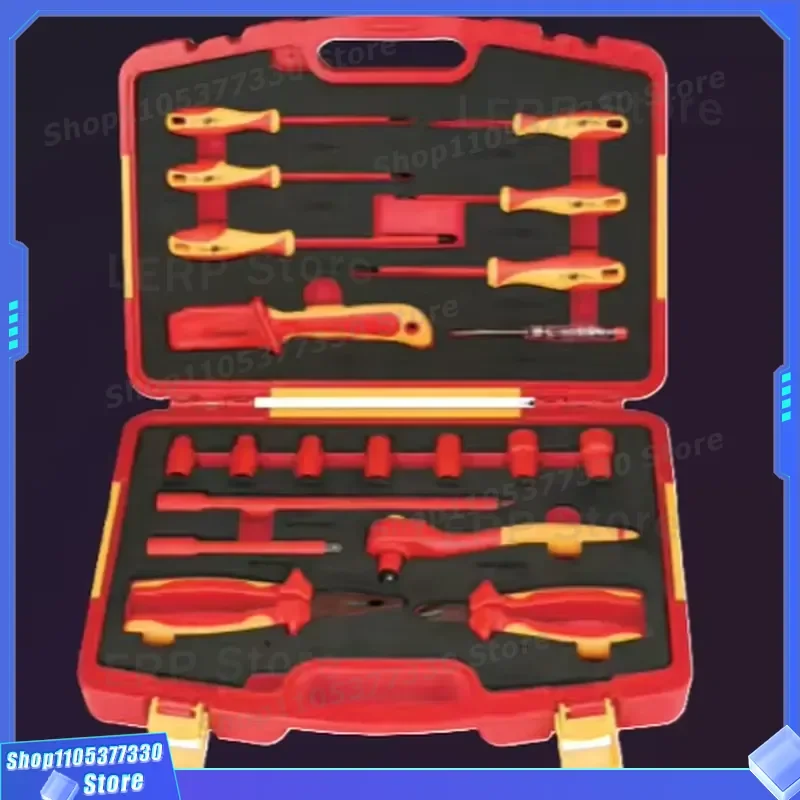 VDT-11 20 Piece Insulated Tool Set Electrician Hand Wrench Kit with Protective Sleeves for Safe Repair Work Professional