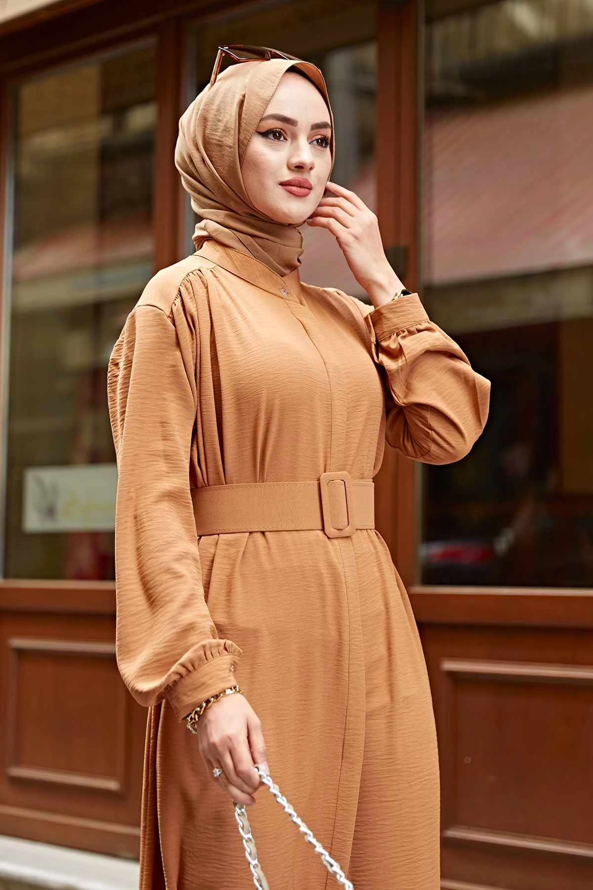 Kemerli Long Tunic-Camel