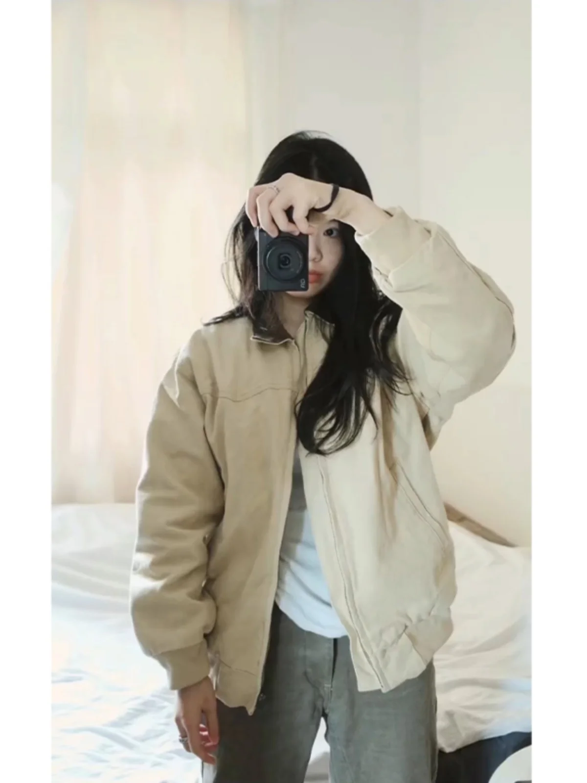 

Ретро-куртка MA-1 в американском стиле с воротником-стойкой, мужская, весенне-осенняя, из полиэстера, на молнии, свободного кроя