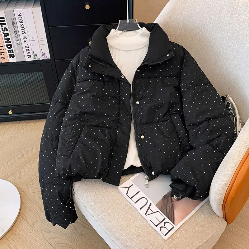 2025 New Winter Coats Women Parka Cotton Casual Jackets Thick Warm Overcoat Female Short Outerwear Black Clothes