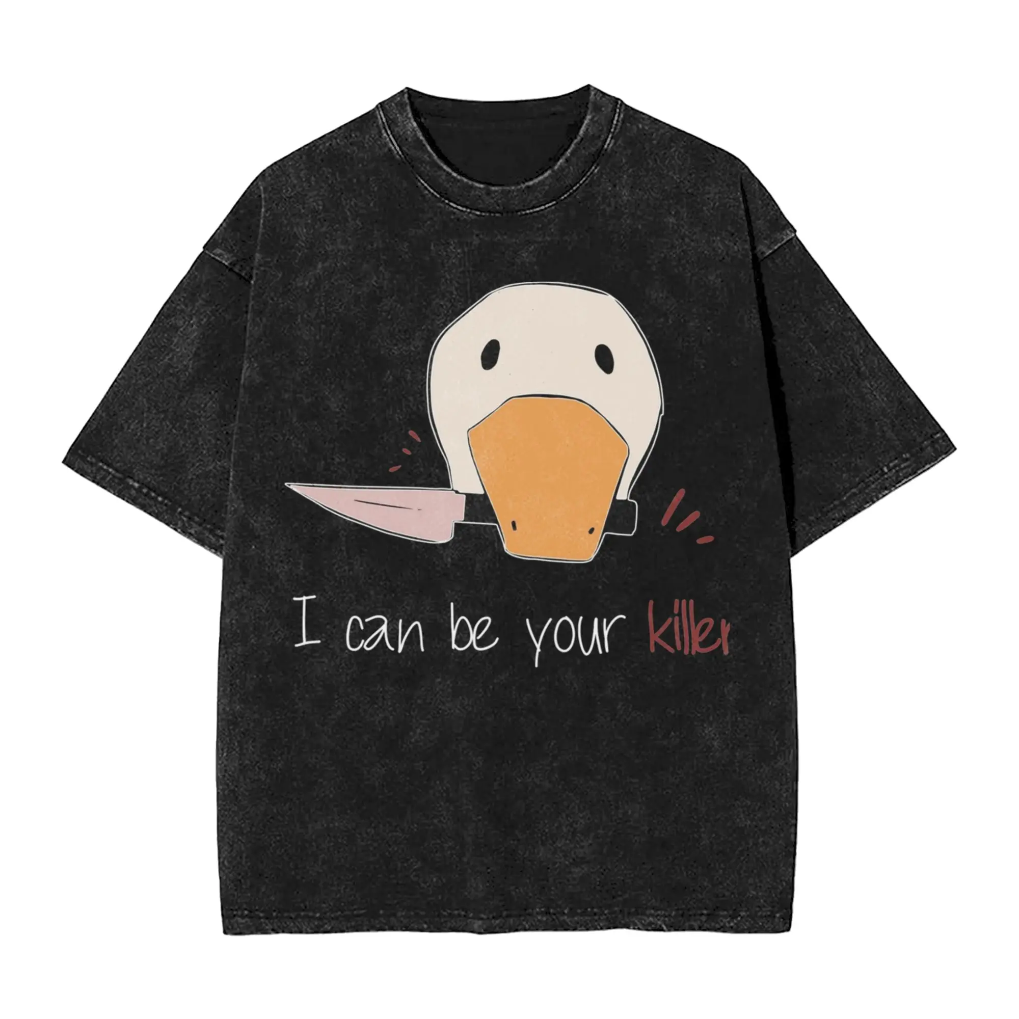 Untitled Goose Peace Was Never An Option T Shirt Hip Hop Washed 100% Cotton Harajuku T-Shirts Men Women Tops Streetwear Tops Tee