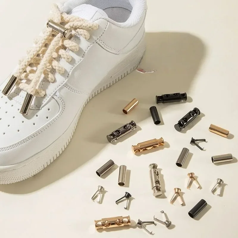 Spring Lock Shoelaces No Tie Shoelace Quick Fixed Lazy Shoelaces DIY For Hoodie Trouser Sweatpant Rope Round Cord Replacement