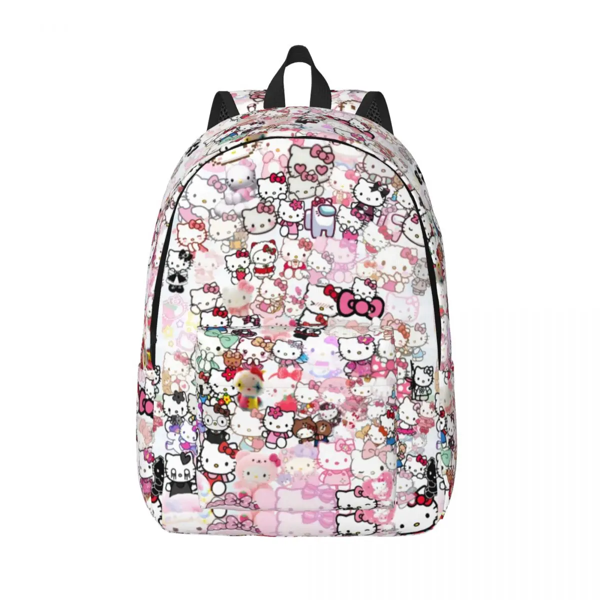 Custom 3D Print Hello Kitty Art Canvas Backpack for Boys Girls College School Travel Bags Men Women Bookbag Fits 15 Inch Laptop