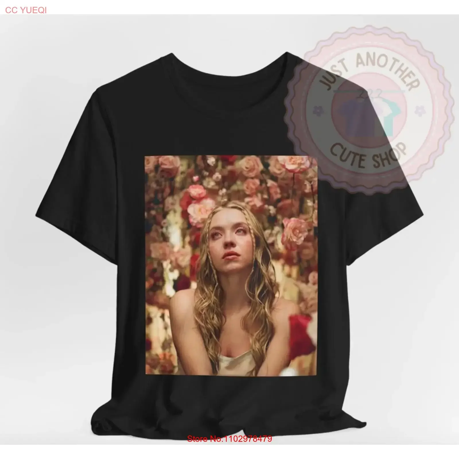 T-shirt Cassie Howard Euphoria, motif floral roses, style esthétique Sydney Sweeney, vintage, délavé, confortable, vêtements décontractés de créateur