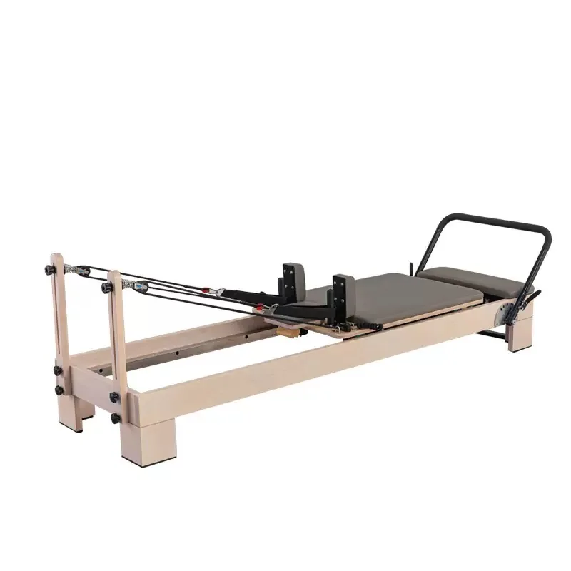 Customized Pilates Reformer Core Machine Five-Piece Set Sliding Bed Yoga Studio Maple Oak Pilates Yoga Bed view 5
