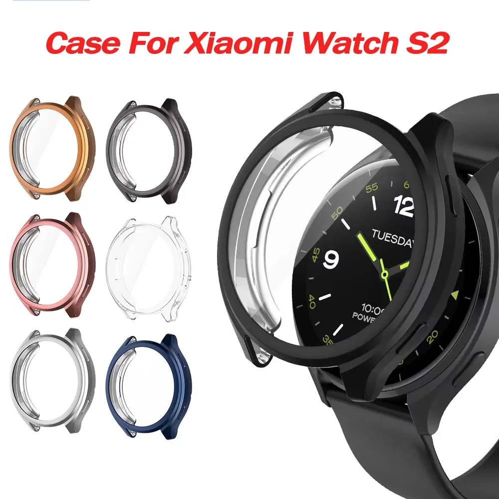 Hülle für Xiaomi Watch 2, weiche TPU-Schutzhülle, kratzfeste Schutzhülle, Rundumschutz für Xiaomi Watch S2, Zubehör