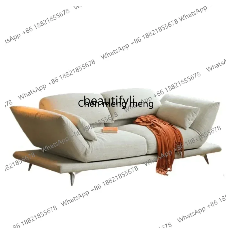LHY26 ssMultifunctional Sofa Living Room Rotating Backrest Small Unit Dynamic Island Straight Row Fabric Sofa