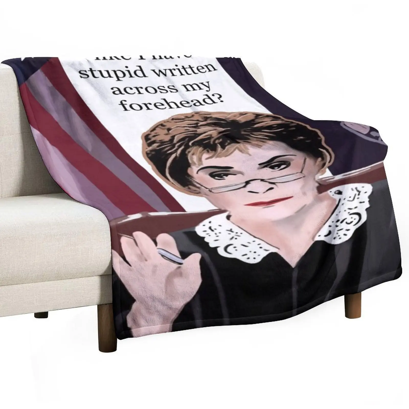 

Stupid written across my forehead Throw Blanket Quilt Custom Thin Hairys Blankets