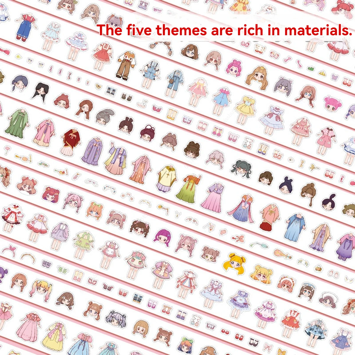 1Box Kawaii Cartoon Washi Tape Set Cute Dress Up Stickers Handbook DIY Clothes Decoration Stickers Scrapbooking