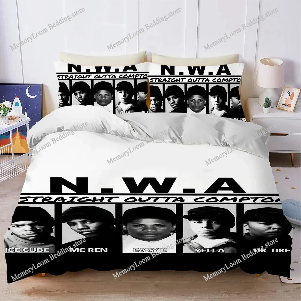 Rapper N-NWA Niggaz4life Duvet Cover Set Home Style Bedding Soft Laundry Cotton Bed Student Dormitory Gift Home Textileextile963