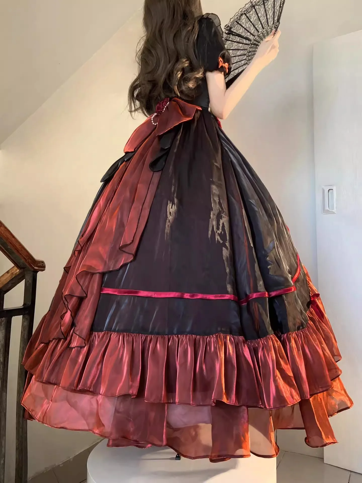 Black and Red Adult Wedding Dress Lolita Op Gorgeous Sweet