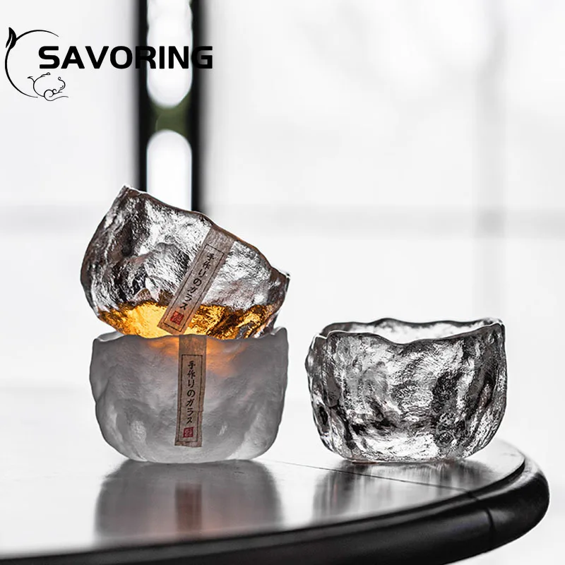 110ml Japanese-style Glass Cup Handmade Single Cup Tecups Kung Fu Tea Master Cup Set Female Personal Crystal Glass Coffee Cup