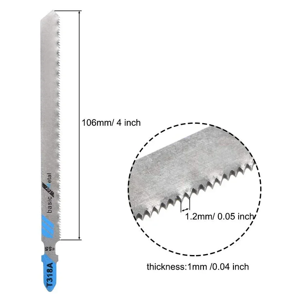 HSS 직소 블레이드 왕복 톱날, 목재 PVC 절단, 132mm 페라멘타 수공구, T318A, 10 개