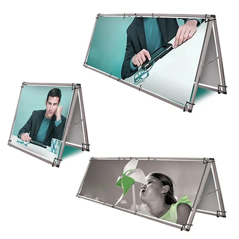 Marathon enclosure A-shaped display rack, movable herringbone folding A-screen display rack, stadium advertising poster rack