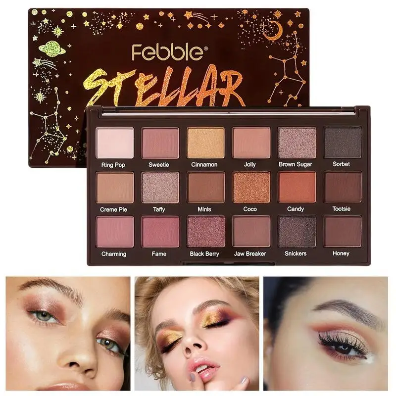 18-Color Eye Shadow Palette Ude And Matte Eyeshadow Palettes Shiny Long Lasting Water Proof Eye Shadow Pallete Eye Cosmetics