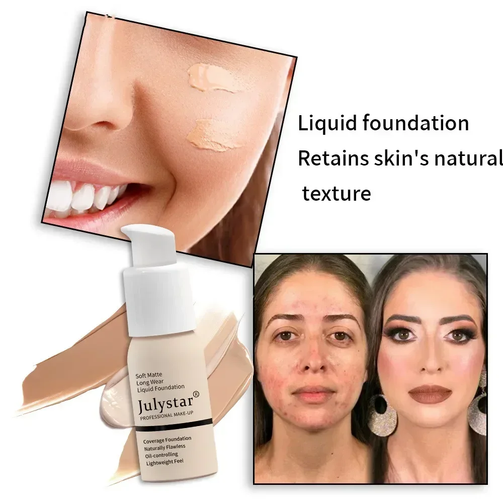 Liquid Foundation Concealer Long-lasting BB Cream Waterproof for A Lasting Bright Dry To Oily Skin Care Primer Makeup 30ml