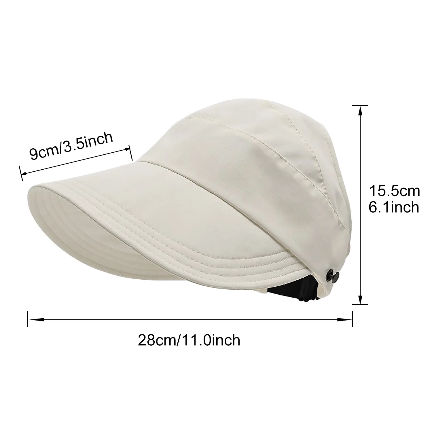 Summer Fashion Korean Women Empty Top Sun Hat Foldable Adjustable Outdoor Beach Bucket Hat UV Protection Fisherman Ponytail Caps