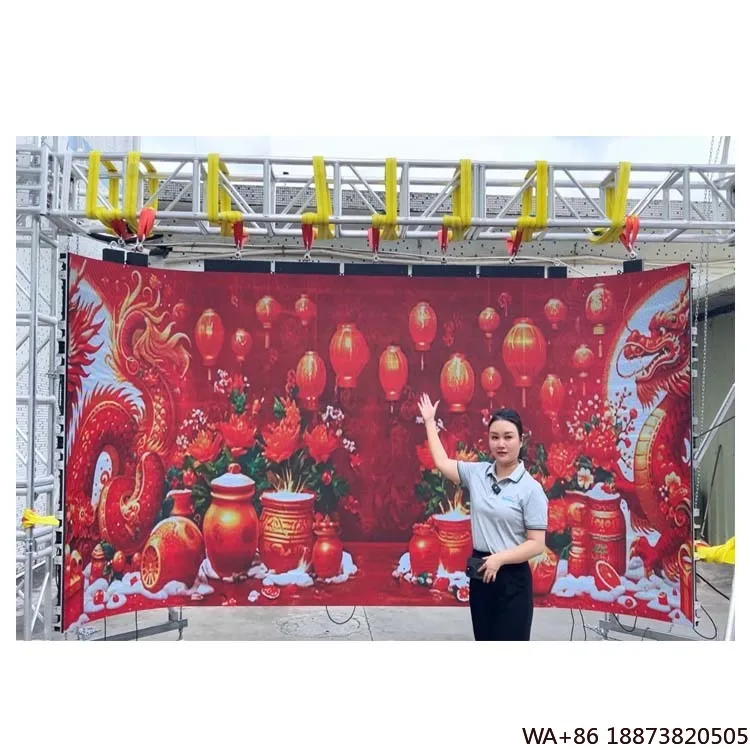 Panneau de location LED, connexion rigide, affichage P3.91, 500x500mm, P3.91, affichage extérieur incurvé, événements, en Stock